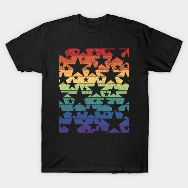 Distressed Gay Pride Stars and Bars T-Shirt by Muzehack
